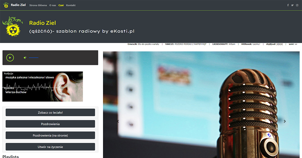 Szablon HTML dla radia