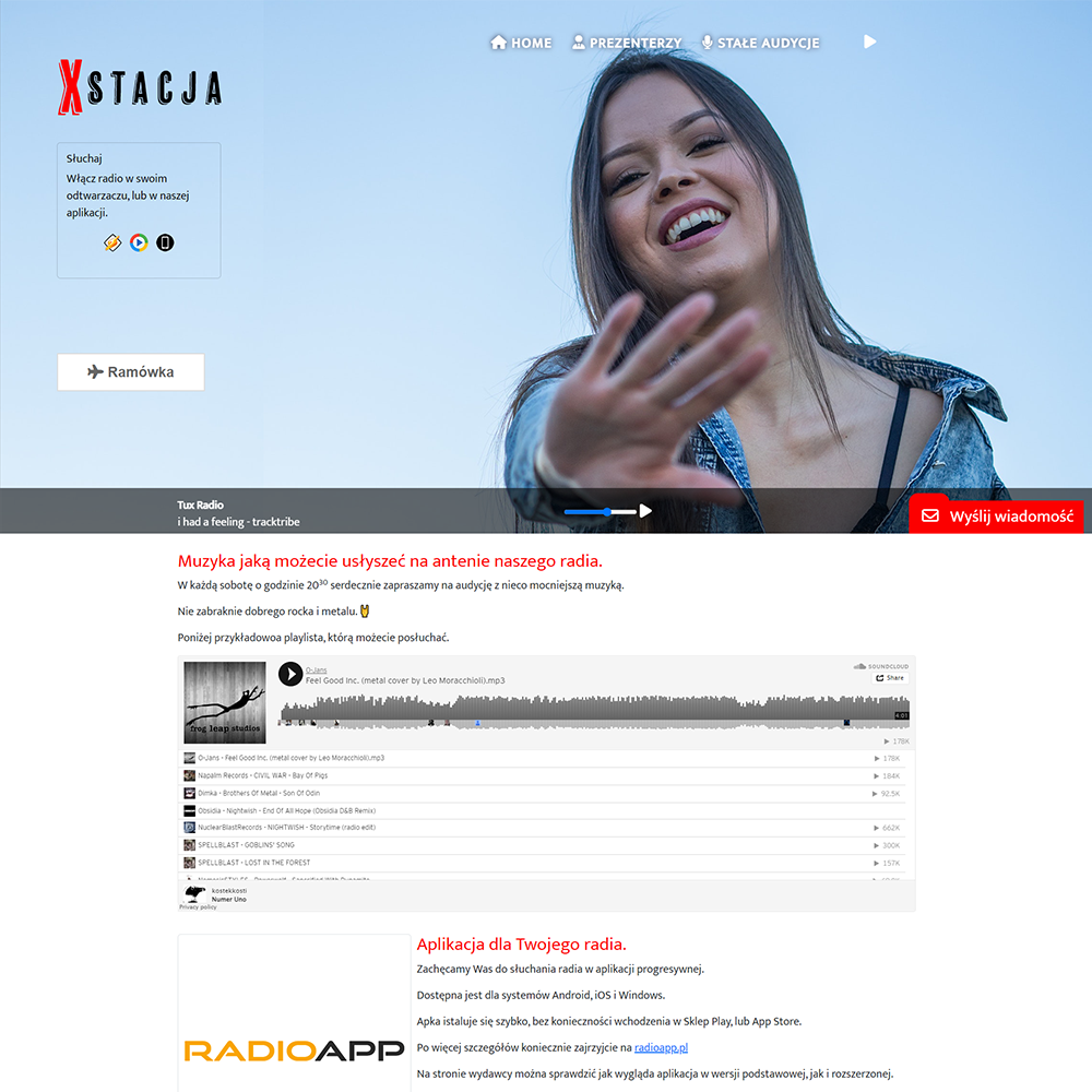 Szablon x – Szablon do radia internetowego